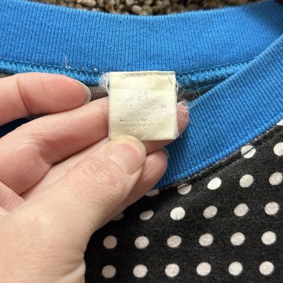 Mickey & Co Vintage Pajama Set Medium Allover Graphic Stars Polka Dot 90s Disney - Picture 3 of 14